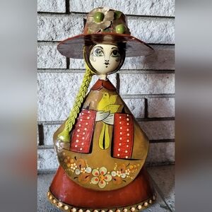 60's Mexicana Paper Mache Figurine Folk Art Doll